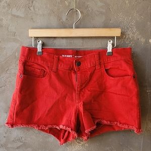 Red Old Navy Boyfriend Fit Shorts